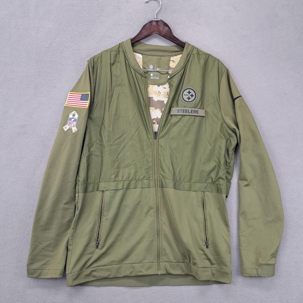 Nike NFL Pittsburgh Steelers Camo Military Salute to Service Jacket Men's Large